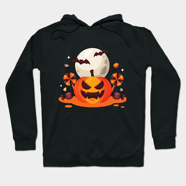 Halloween Pumpkin Design Hoodie by huyammina